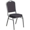 thumbnail image 3 of Flash Furniture HERCULES Series Crown Back Stacking Banquet Chair in Black Patterned Fabric - Silver Vein Frame, 3 of 15