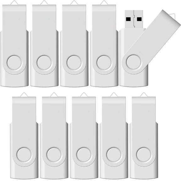 2GB Flash Drive 10 Pack Thumb Drive, USB2.0 Memory Stick Jump Drive(10PACK white