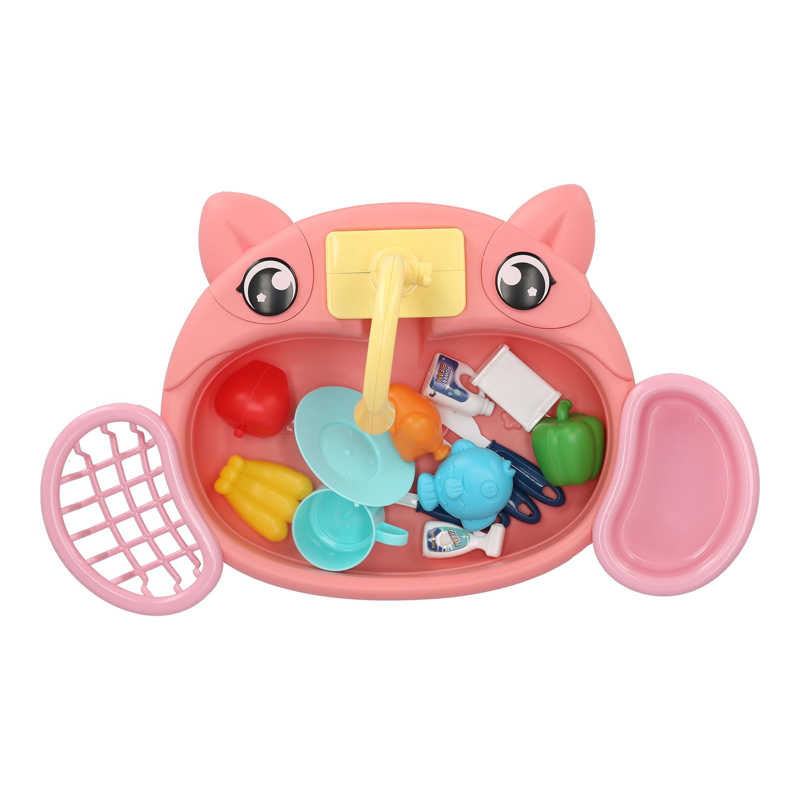 Kids Kitchen Toy Set, Recognition Promotion Pretend Play Kitchen Sink Toys Convenient Storage  for Kids over 3 Years Old
