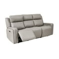 thumbnail image 6 of Claude Dual Power Headrest and Lumbar Support Reclining Sofa in Light Grey Genuine Leather, 6 of 13