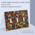 thumbnail image 3 of Yayeee Toggle Light Switch Wall Plate 2-Gang 4.56"x4.48" Decorative Outlet Cover, Yellow Floral, 3 of 7