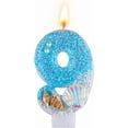 thumbnail image 1 of Blue Number Candle Shell, Blue Birthday Candle Sequin Shell Conch Candle Blue Mermaid Glitter Number Candle for Mermaid Birthday Party Wedding Anniversary Decorations(9), 1 of 6