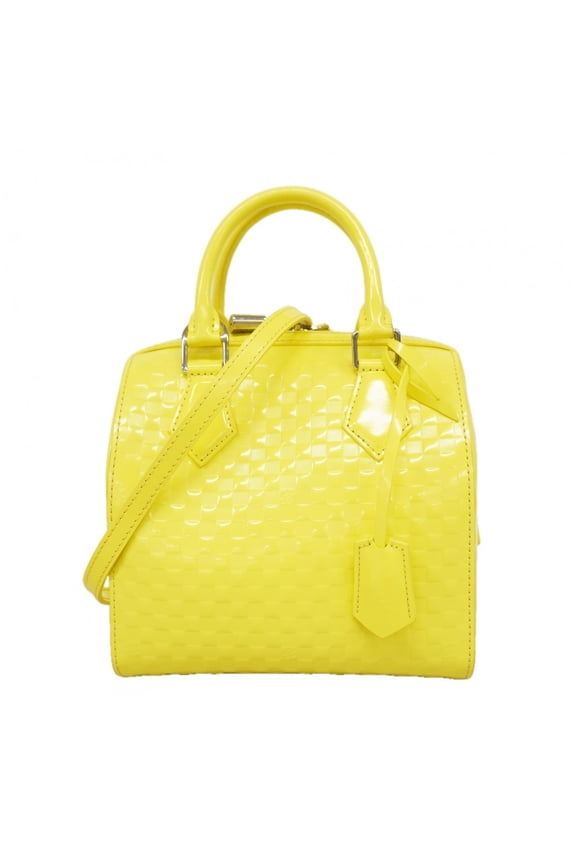 Pre-Owned Louis Vuitton Damier Facette Speedy Cube PM Handbag M48902 Jaune 2-way bag for women...