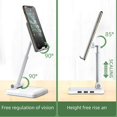 thumbnail image 4 of IBAOLEA ,Tablet Stand Adjustable,Phone Holder, Adjustable Angle Desktop Phone Holder, Mobile Phone Holder with USB Charging Ports, Suitable for iPhone, iPad, Tablet Computers White, 4 of 8