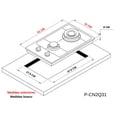 thumbnail image 2 of Parrilla de Gas Arol 2 Quemadores Vidrio Templado Empotrable 31 cm, 2 of 5