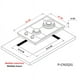 thumbnail image 2 of Parrilla de Gas Arol 2 Quemadores Vidrio Templado Empotrable 31 cm, 2 of 5