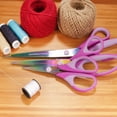 thumbnail image 4 of JubileeYarn Titanium Softgrip Scissors Set for Sewing, Arts, Crafts, Office - 10 Set of 3 - Purple, 4 of 6