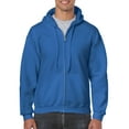 thumbnail image 1 of Gildan Mens Heavy Blend Full Zip Hooded Sweatshirt, L, Royal, 1 of 2