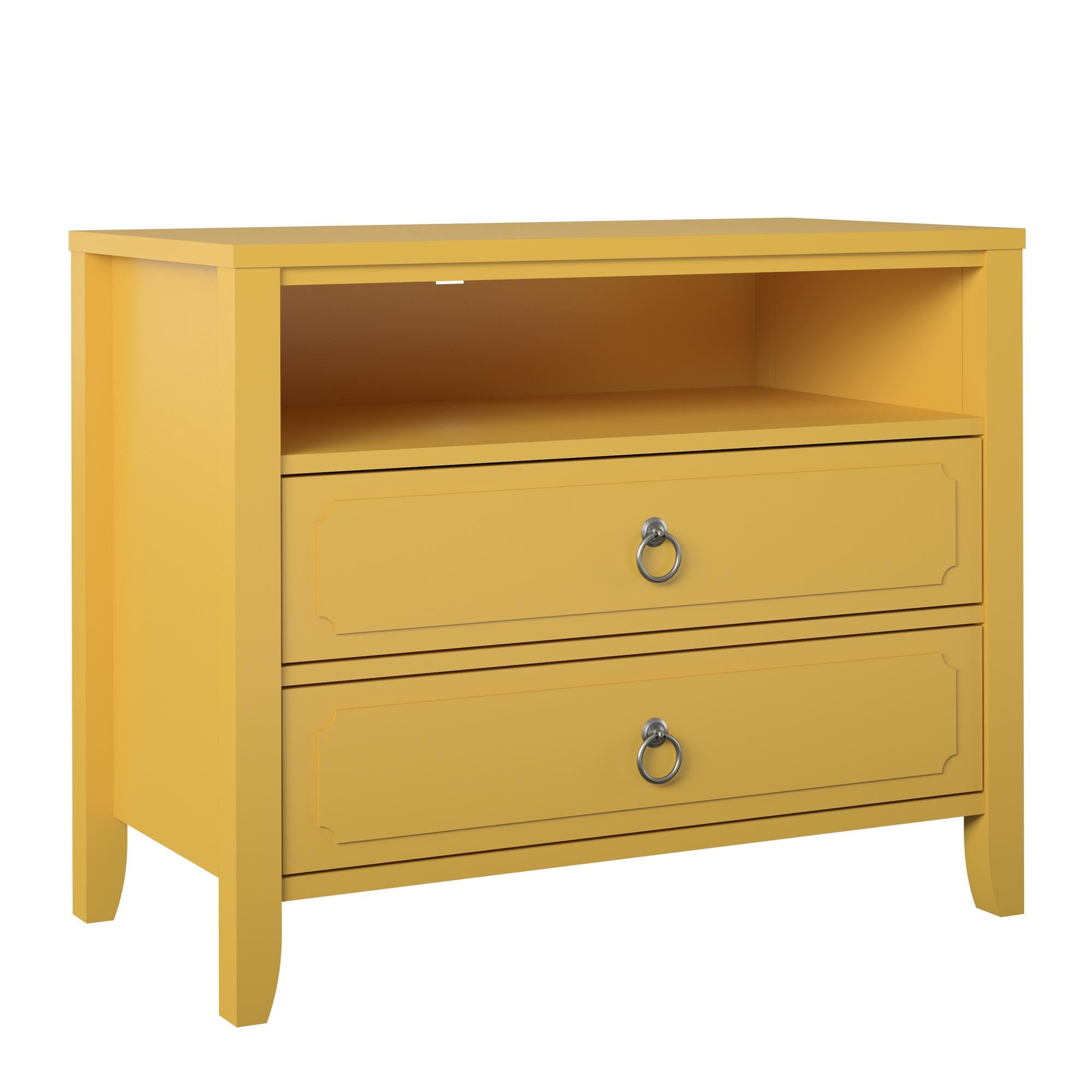 Her Majesty 2 Drawer Nightstand, Mustard Yellow