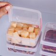 thumbnail image 4 of Caja de almacenamiento transparente abatible para mantequilla, rebanada de queso, refrigerador portátil, fruta, verdura, caja organizadora de mantenimiento fresco, 2 piezas, 4 of 4