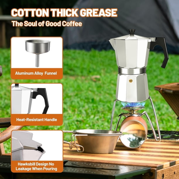 DITOSH 14 Cup Aluminum Espresso Stovetop Moka Pot Express Coffee