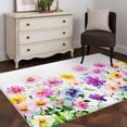 thumbnail image 4 of Colorful Daisy Area&nbsp;Rug 3x5ft Spring Floral Non-Slip&nbsp;Washable Square&nbsp;Rugs Soft Felt Indoor Floor Mat for Bedroom Kitchen Living Room Bathroom, 4 of 9