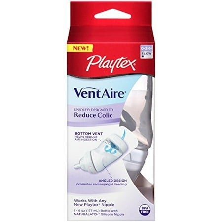 Playtex VentAire Advanced Wide Bottle, 6 Ounce,Colors May Vary (Discontinued by