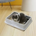 thumbnail image 1 of Caja de arena para mascotas con parte abierta, inodoro para gatos con pala, bacinilla para gatos, bandeja de arena para gatos lavable, caja, 1 of 8