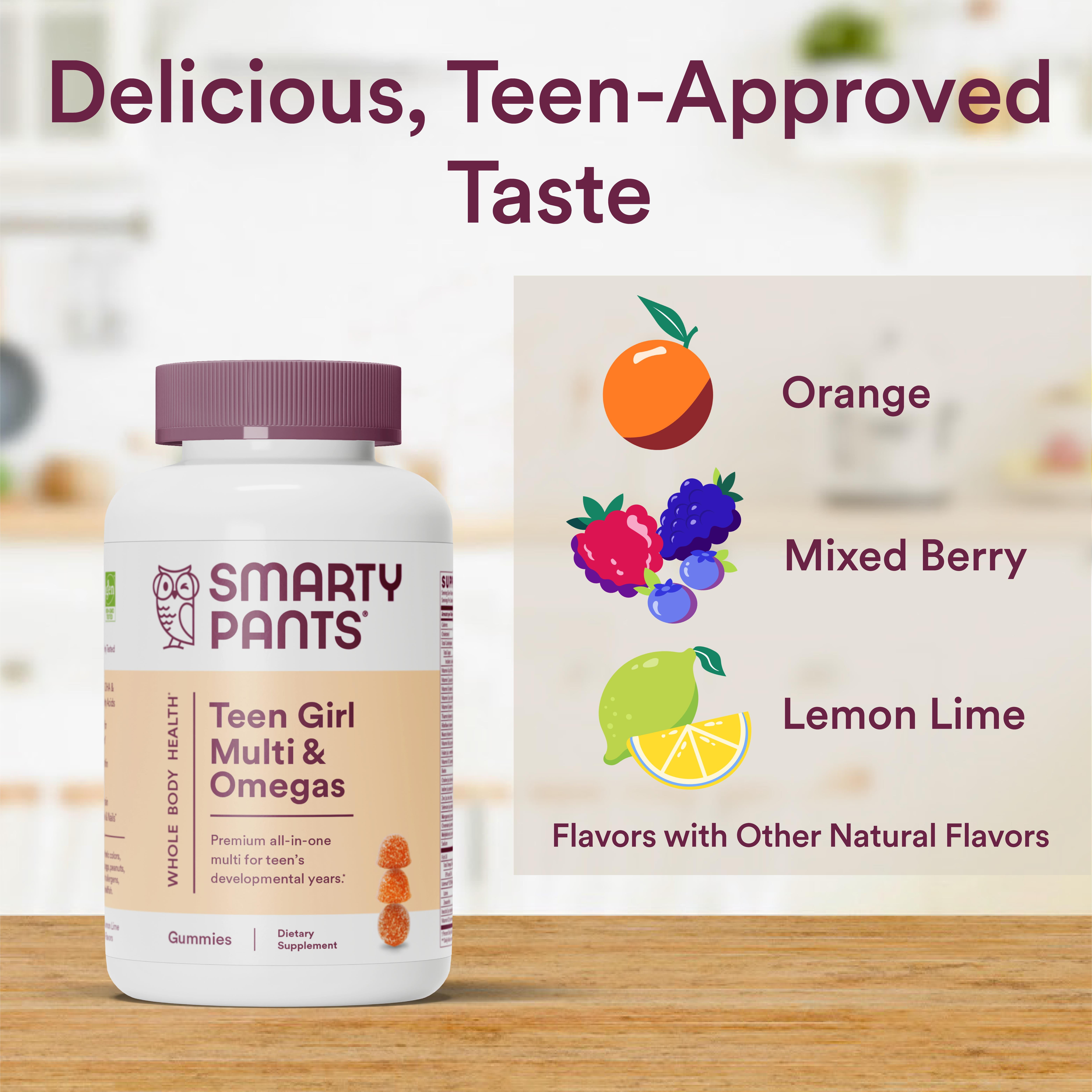 SmartyPants Teen Girl Multivitamin Gummies, Biotin, DHA, 120 Ct (2-Pack)