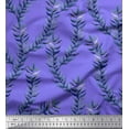 thumbnail image 1 of Soimoi Purple polyester Crepe Fabric Laurel Leaves Printed Fabric 1 Yard 42 Inch Wide, 1 of 3