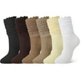 thumbnail image 2 of Bocaoying 6 Pairs Slouch Socks for Women Size 6-10, Knee High Socks with Ruffle Cuff - Cotton Scrunch Socks, Soft & Breathable Long Socks for Women, 2 of 5