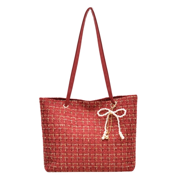 Btomtd Checkered Shoulder Bag and Crossbody Purse for Women, Crossbody Bag Available in Black White and Red, Casual Patterned Handbag for Daily Use, Red