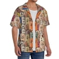 thumbnail image 4 of Xecao offers the Funny Dogs Family for Men's Casual Short-sleeved Shirt, a button-up collared shirt with a pocket, perfect for beach vacations and yacht travel in the Large size., 4 of 7