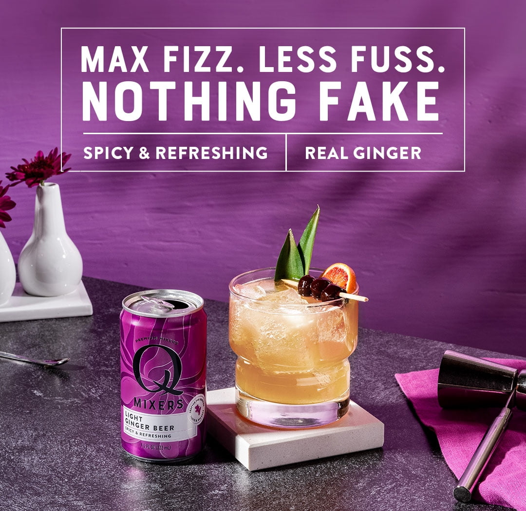 Q Mixers Light Ginger Beer, Premium Cocktail Mixer with Real Ingredients, 7.5 Fl oz (Pack of 24)