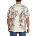 thumbnail image 3 of Rateoe Cowboys Riding Horses In Desert Pattern Men's Short Sleeve Classic Shirt, Casual Short-Sleeved Shirt, Lightweight Summer Shirt, Cuban Collar Shirt,Button-Front Shirt-Medium, 3 of 5