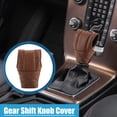 thumbnail image 2 of Car Shift Knob Cover Universal Vehicle Interior Shift Gear Cover Trim Accessories Faux Leather Brown, 2 of 6