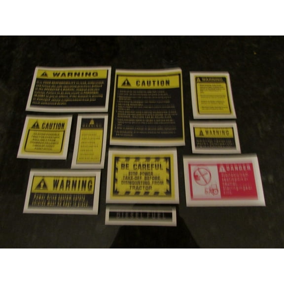 Standard Tractor Caution Warning Decals