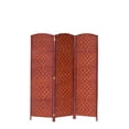 thumbnail image 2 of Legacy Decor 3 Panel Diamond Weave Fiber Room Divider, Honey Color, 2 of 2