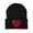 Black, variant on 80s Video Game Pixelated Heart Patch Cuffed Beanie - Pink
