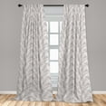 thumbnail image 4 of Ambesonne Leaves Curtains, Warm Taupe Leaf Botanical, Pair of 28"x63", Warm Taupe White, 4 of 5