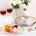 thumbnail image 3 of 12 Inch Disposable Charger Plates Plastic, 100 Pack Plastic Clear Charger with Gold Rim, Gold Charger Plates for Dinner, Wedding, Party, 3 of 7