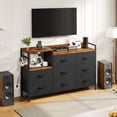 thumbnail image 4 of DEXTRUS Fabric Dresser with Charge Station and Eight Drawers for Bedroom for Adult, Black, 4 of 8