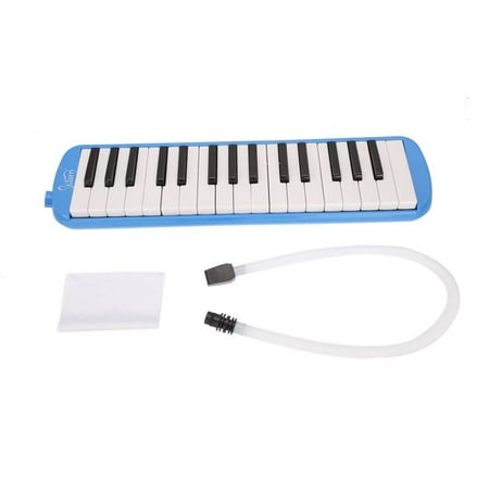 Glarry 32-Key Melodica with Blowpipe Blow Pipe Blue