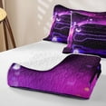 thumbnail image 4 of Castle Fairy Neon Sports Car Quilt Full,Purple City Glow Full Bedspread Sets for Bedroom,Purple Black, 4 of 7