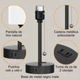 thumbnail image 4 of JSXing - L&aacute;mpara De Dormitorio, L&aacute;mpara De Mesilla De Noche Con Usb C Y A Puertos, Tirar De La Cadena L&aacute;mpara De Mesa Con Toma De Ca, Blanco L&aacute;mpara De Mesi, 4 of 7