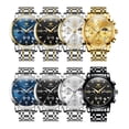 thumbnail image 3 of OLEVS Watches for Men, Mens Watches Gifts for Men Chronograph Analog Quartz Luxury Casual Classic Diamond Waterproof Luminous Silver Stainless Steel Reloj para Hombre, 3 of 12