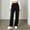 Black women straight leg pants a1, variant on Cagogo Women Straight Leg Elastic Waist Pants with Pockets Casual Solid Streetwear Loose Long Cargo Trousers for Vacation Travel Work Lounge, Gray M