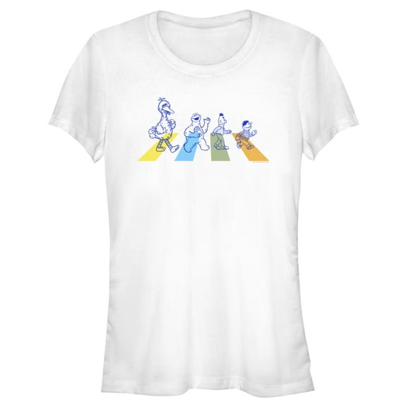 Junior's Sesame Street Crossing Abbey Street Graphic T-Shirt