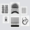thumbnail image 2 of PixonSign Framed Canvas Print Wall Art Set - Black & White Polygon Pattern Poster Art - Collage Print Gallery Set of 6 Variety Abstract Geometric Illustrations Wall Décor for Home - White, 2 of 5