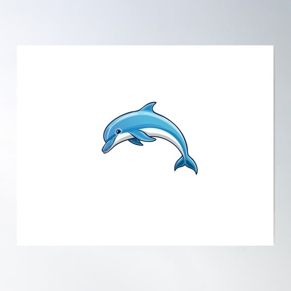 Cute Dolphin Poster Wall Art, Modern Wall Decor For Living Room Bedroom, 8x12 UNFRAMED