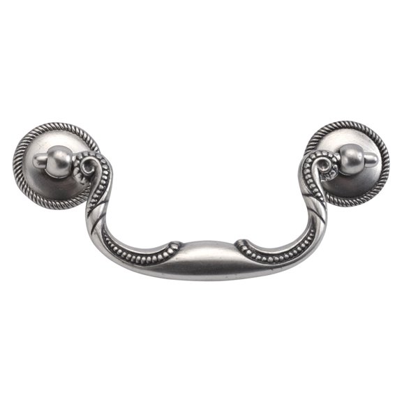 Hickory Hardware Manor House Collection Rosette, Bail Pull 3-1/2" C/C - Silver Stone
