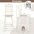 thumbnail image 3 of Gymax 4PCS 24'' Counter Height Stool Swivel Bar Stool Rubber Wood w/ Inclined Backrest, 3 of 4