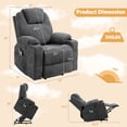thumbnail image 7 of W WARMHOL Electric Power Lift Recliner Chair with Heat and Massage Lift Recliner for Elderly, Single Sofa recliners for Living Room with Cup Holders, 4 Pockets, USB Ports, Soft Fabric (Gray), 7 of 7