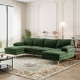 thumbnail image 5 of Modern Living Room Fabric Sectional Sofa Teal, 5 of 5