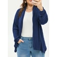 thumbnail image 3 of DOKOTOO Plus Size Cardigan for Womens Long Sleeve Casual Open Front Asymmetrical Knit Light Cardigans Sweater(1X-5X), 3 of 8