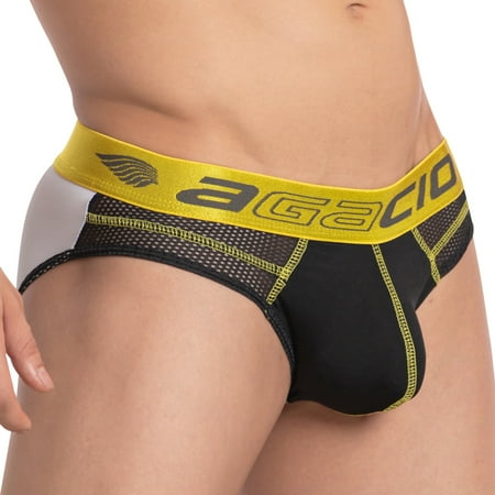

Mens Stylish Pouch Enahncing Dual Color Brief Comfy Sexy Mesh Bikini Underwear
