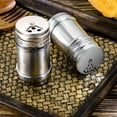 thumbnail image 3 of Flmtop 2Pcs Pepper Shakers Mirror Polishing Rust-proof Stainless Steel Seasoning Spice Dispenser Shaker for Home, 3 of 10