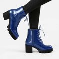 thumbnail image 2 of Unique Bargains Bottes de Combat à Talons Épais à Plateforme pour Femmes, 2 of 6