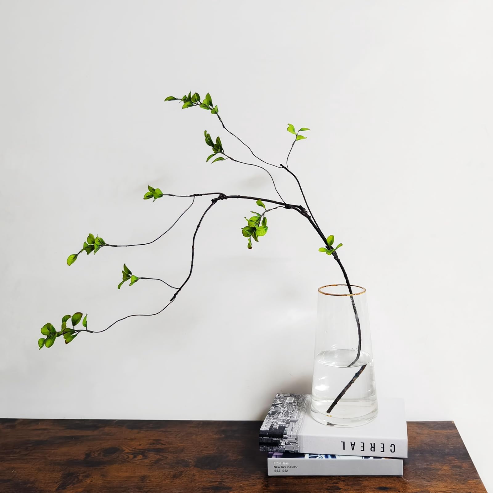 4Pcs Artificial Greenery Stems Plants, 35" Realistic Fake Ficus Twig Branches, Faux Leaf Spary Branches for Vase Filler Home Office Wedding Decoration