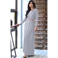 thumbnail image 3 of KOH KOH Long Sleeve Modest Fall Winter Evening Flowy Empire Waist Full Floor Length Cocktail Formal V-Neck Tall Maxi Dress Gown Abaya For Women Gray Grey Small US 4-6 NT021, 3 of 6